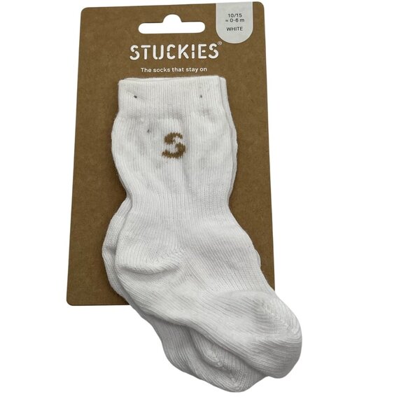 Baby Stay On Cotton Blend Socks By Stuckies 0-6M NWT Choose Color! - Picture 4 of 9